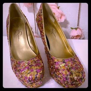 Jessica Simpson sequined heels